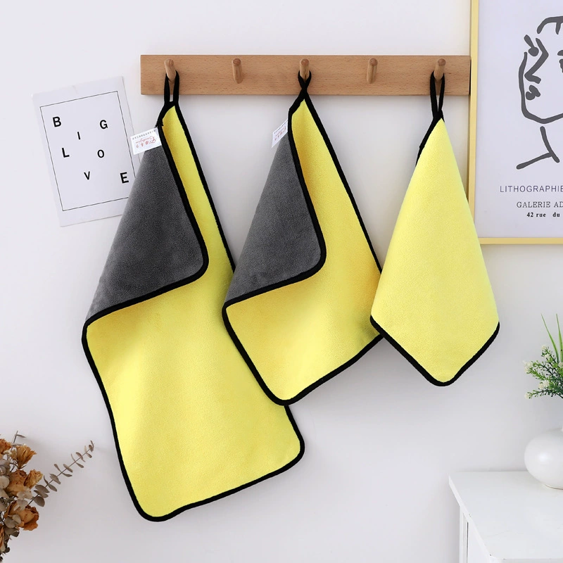 Чистящие средства автомобиля Утолщенная ткань для чистки автомобиля Полотенце для мойки автомобилей Быстроспоглощающая салфетка Бытовое полотенце из кораллового флиса