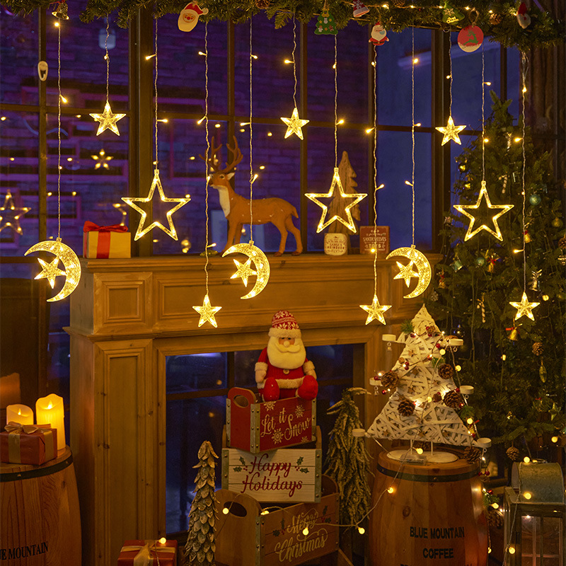 2026 Led Curtain Star Lights Scene Outdoor Camping Decoration Arrangement Small Colorful Lights Flashing String Lights Full of Stars Year of the Horse