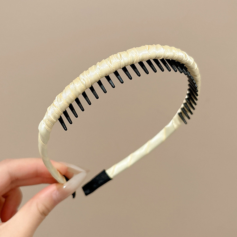 Diámetro flash Louis princesa de París, banda de cabello para la mujer no estrangulada, banda de cabello para lavar la cara, cabeza de cabeza alta con dientes antideslizantes, toque de cabello para el cabello