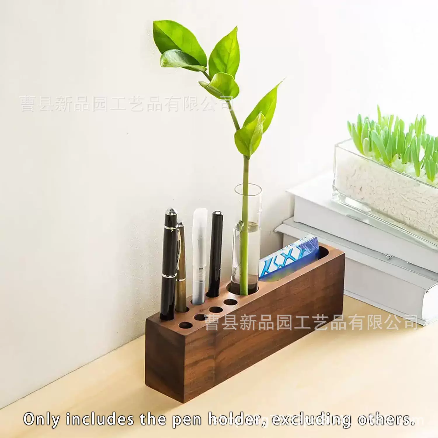 办公桌面名片文具整理盒笔座笔筒摆件简约多孔位笔盒便签收纳架