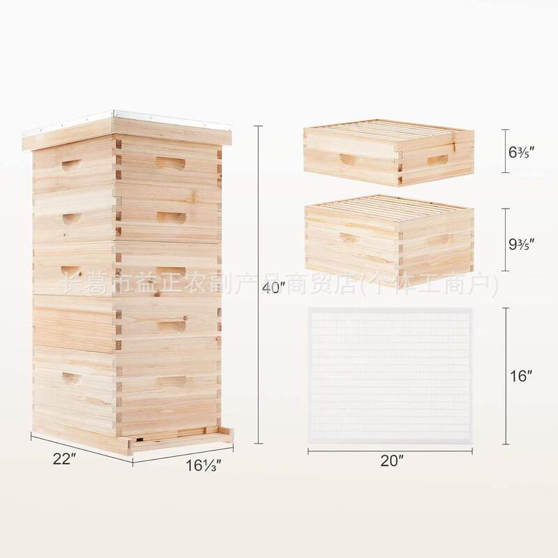 Wholesale 5-Layer Wooden Beehive, Polished Langstroth Beehive, 4 Super Hives and 1 Deep Hive
