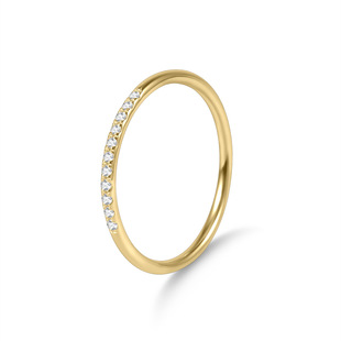 S925 Silver Gold-plated Ring Cultivated Diamond Ring Gold Color Set Artificial Diamond Star Small Row Ring Tail Ring Diamond Ring for Women