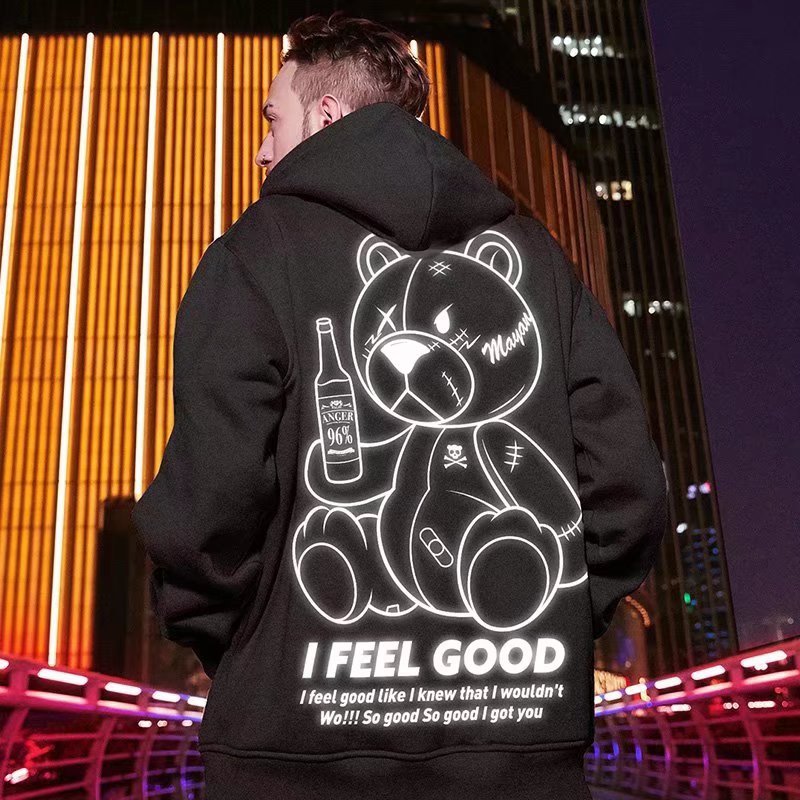 Men's Clothing new fashion brand fat men's hooded loose big letter top plus fat plus size plus velvet sweater autumn and winter_voghion.com