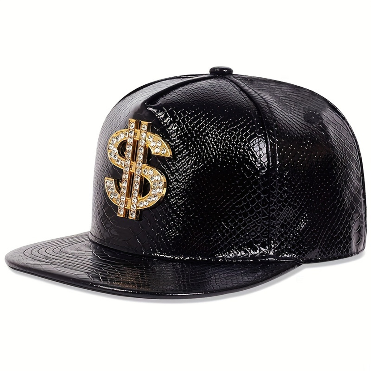 Nieuwe PU baseballpet met zonnescherm en metalen logo, geschikt voor festivals en feesten, hiphopstijl, groothandel, verstelbaar voor beide_voghion.com