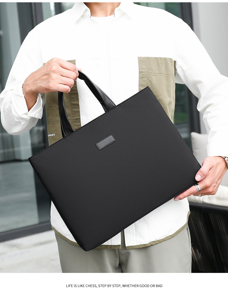 Fashionable A4 file portable Oxford cloth business briefcase, women's and men's official conference bag, printing_voghion.com