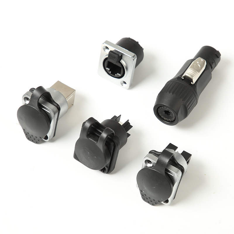 Led Display Equipment Power Connector Plug Rj45 Waterproof Network Cable Panel Interface Socket Straight through Female Socket