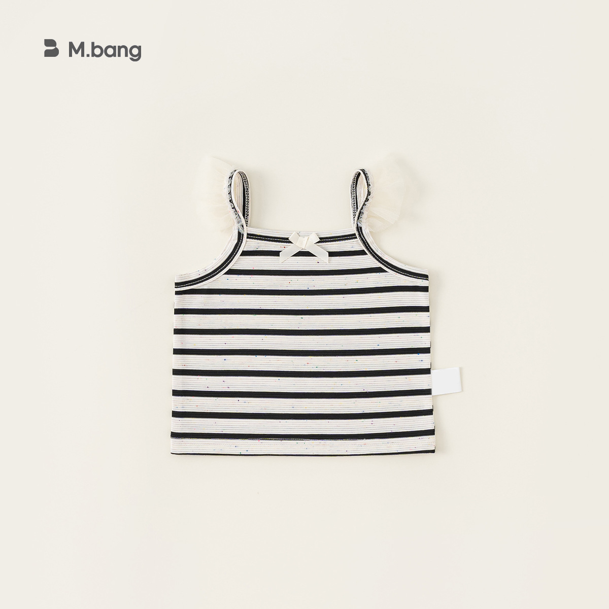 Youbao ropa para niños ropa de verano para niñas tops de manga voladora para niños pequeños y medianos tops de lazo para niños tirantes a rayas en contraste