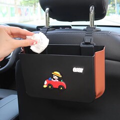 車のゴミ箱の折り畳みネットの赤い車の中でアイデアの後ろの席のかわいいアニメの掛け式の雑物の置物の女性を使います。