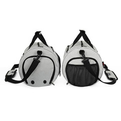 Cross-border fitness bag men's logo shoulder bag travel bag sports bag short trip handbag luggage bag dry and wet separation 