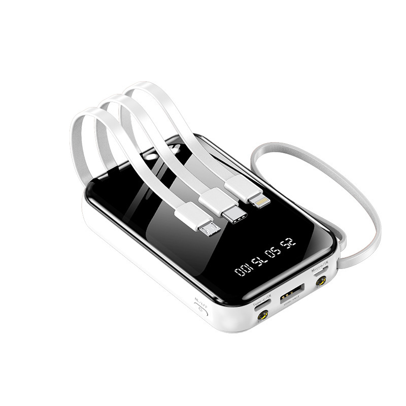 卸売カスタマイズされたワイヤーパワーバンク 20000 mAh コンパクトポータブルデジタルディスプレイモバイル電源ギフトロゴ|undefined