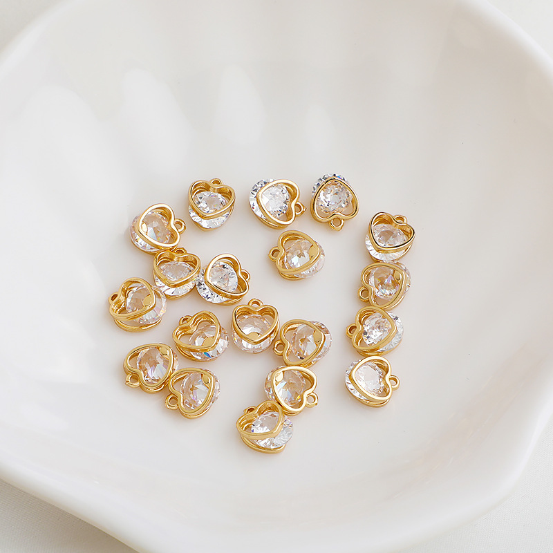 1 Piece Quantity 1 Piece 7 * 8mm 8*13mm Copper Zircon Star Heart Shape Pendant