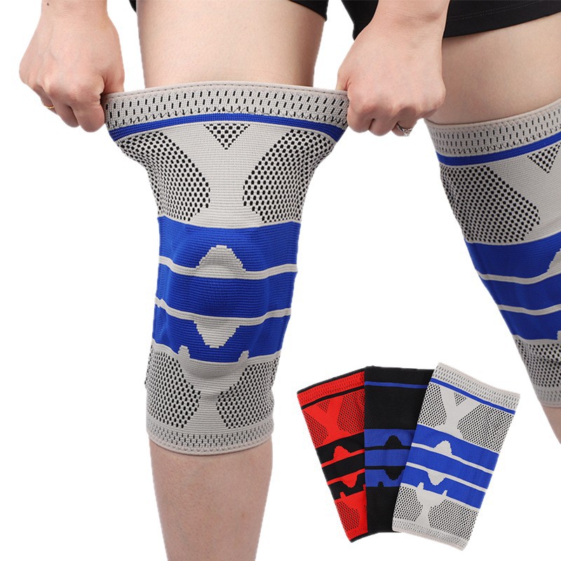 rodilla de silicona anticolisión deportiva spring support running mountain climbing equitación fitness jersey nylon rodilla protector