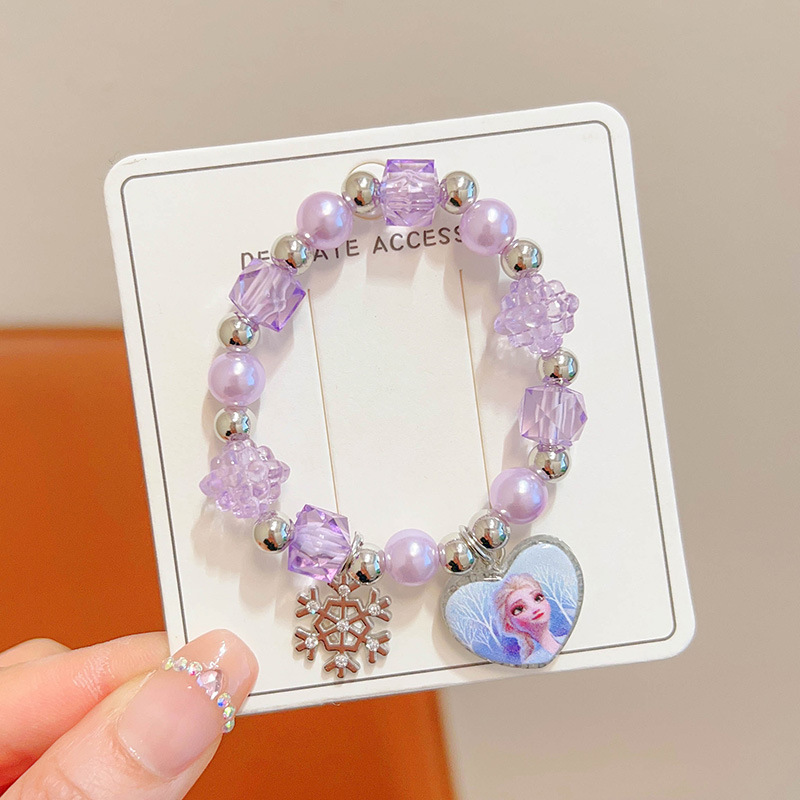 Linda niña nueva pulsera de princesa de dibujos animados niños Anna Aisha colgante pulsera cadena de joyería para niñas de nicho