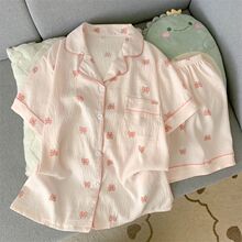 跨境外贸甜美可爱云朵棉睡衣女款夏季2026新款短袖套装家居服夏天