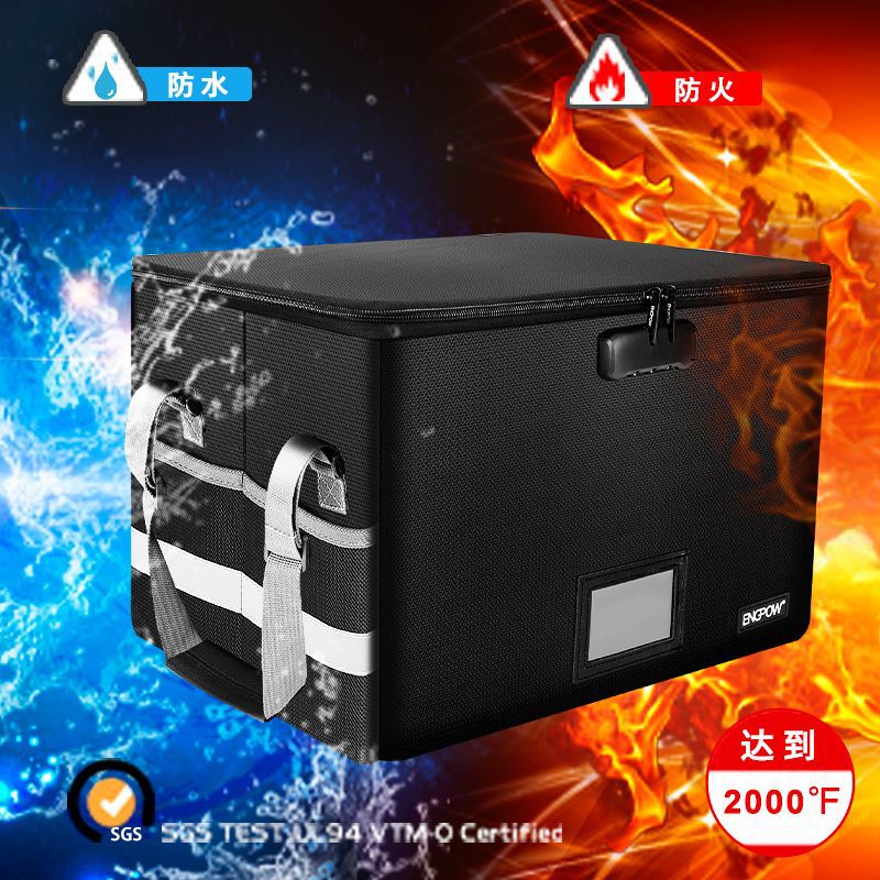 Fireproof Waterproof Storage Case Suitcase Zipper Storage Case Thickened Large Capacity Foldable Storage Case with Lock