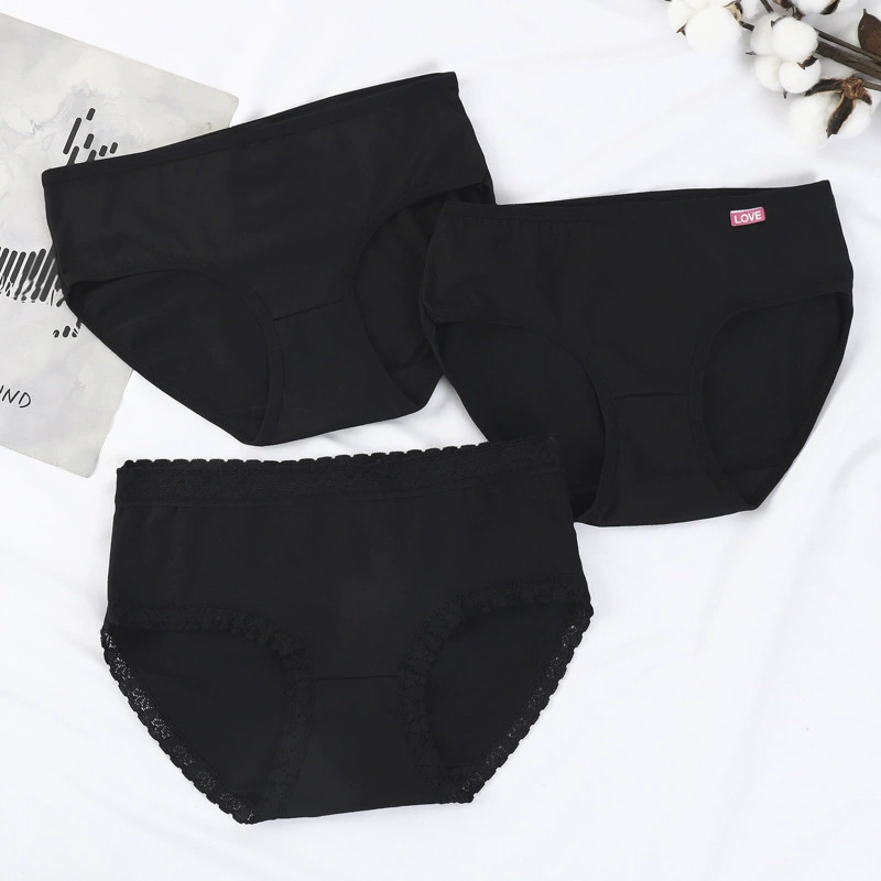 Женское нижнее белье в японском стиле, однотонные дышащие сексуальные милые брюки большого размера для девочек в Корейском стиле со средней талией