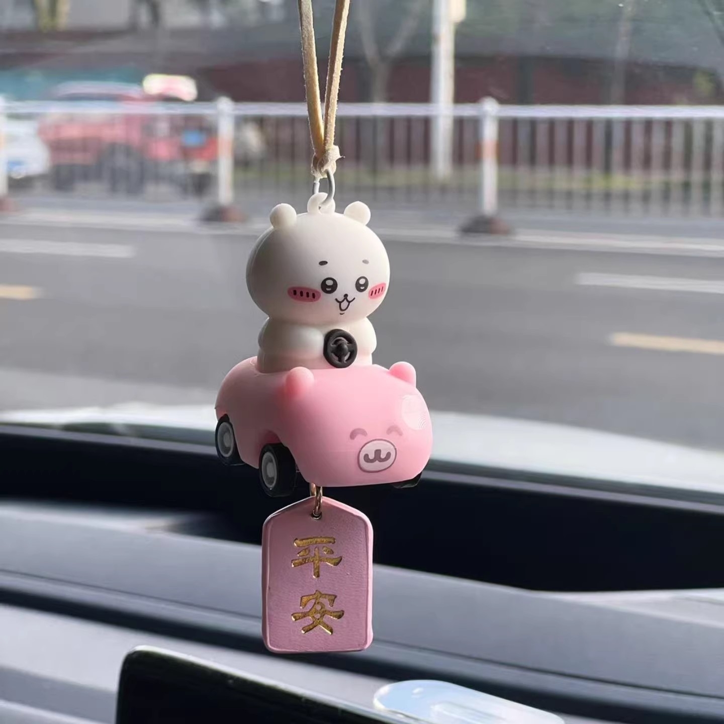 Usachi Car Pendant Jiikawa Xiaoba Rearview Mirror Safety Pendant Cartoon Cute Car Decoration for Women