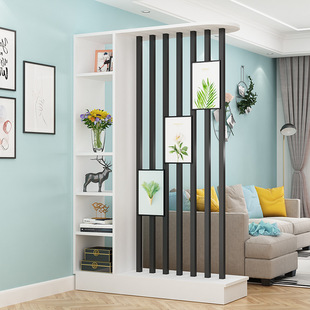Home screen partition entrance living room blocking new Chinese style partition cabinet modern solid wood iron simple hallway seat screen