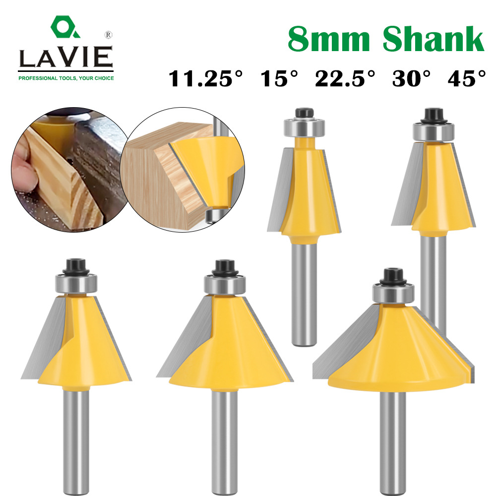 8柄11.25度15度22.5度30度45度斜角刀五件套斜边刀斜面刀木工铣刀