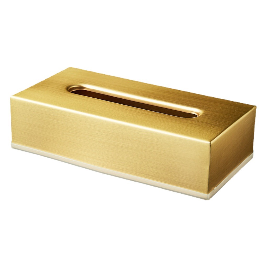 Oro caja de pañuelos de acero inoxidable 304 hogar sala de estar mesa de café Escritorio de lujo de estilo europeo caja de pañuelos rectangular de metal
