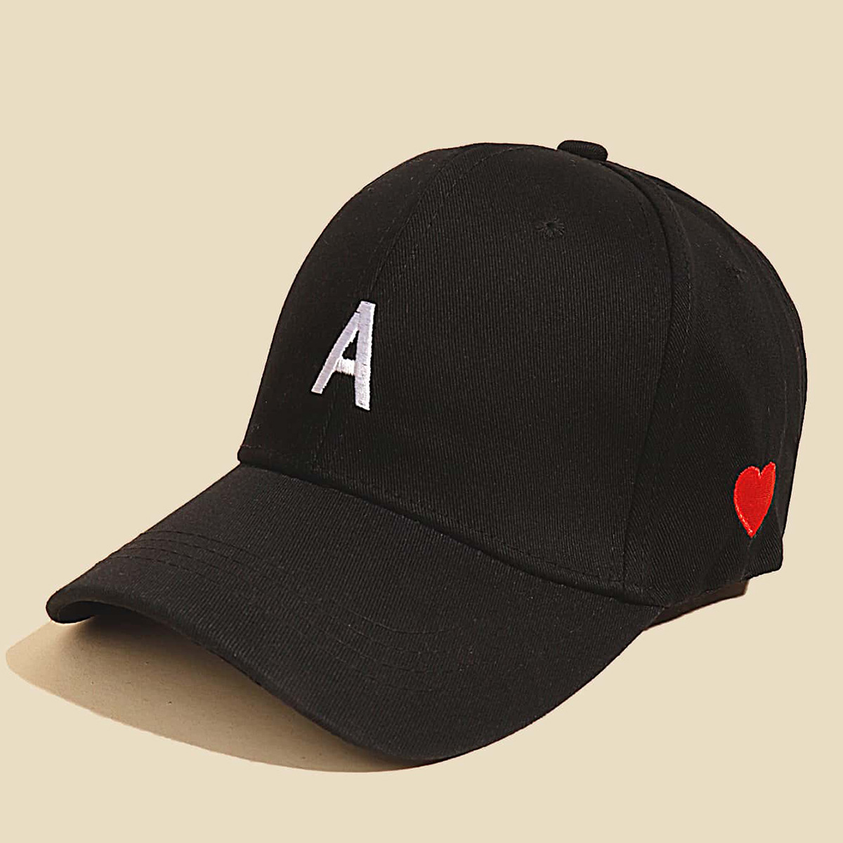 Unisexe De Base Lettre Forme De Cœur Émoroïderie Avant-toit Incurvé Casquette De Baseball display picture 4