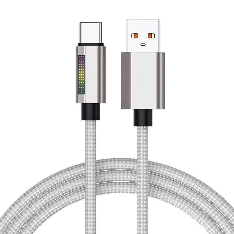 100w超级快充侧灯RGB渐变编织数据线适用苹果PD安卓华为Type-C|undefined