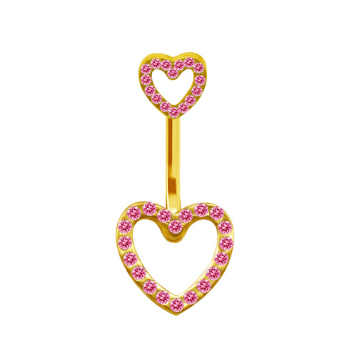 Gabby European and American cross-border heart-shaped navel ring pearl navel ring navel ornament navel nail human body piercing jewelry manufacturer