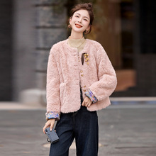 小香风设计感两面穿羊羔毛外套女2025冬新款时髦洋气毛毛棉衣外套