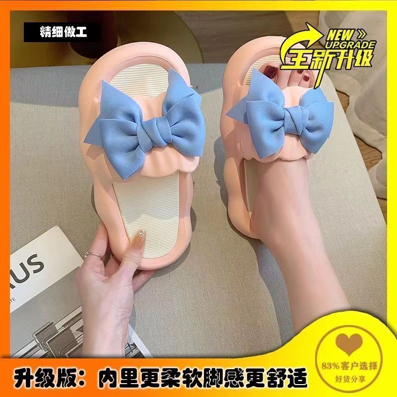 女性の夏のアウトドアウェア用のリボンプリンセスサンダル、屋内および家庭用の厚底スリッパ、新しいスタイルの柔らかい底|undefined
