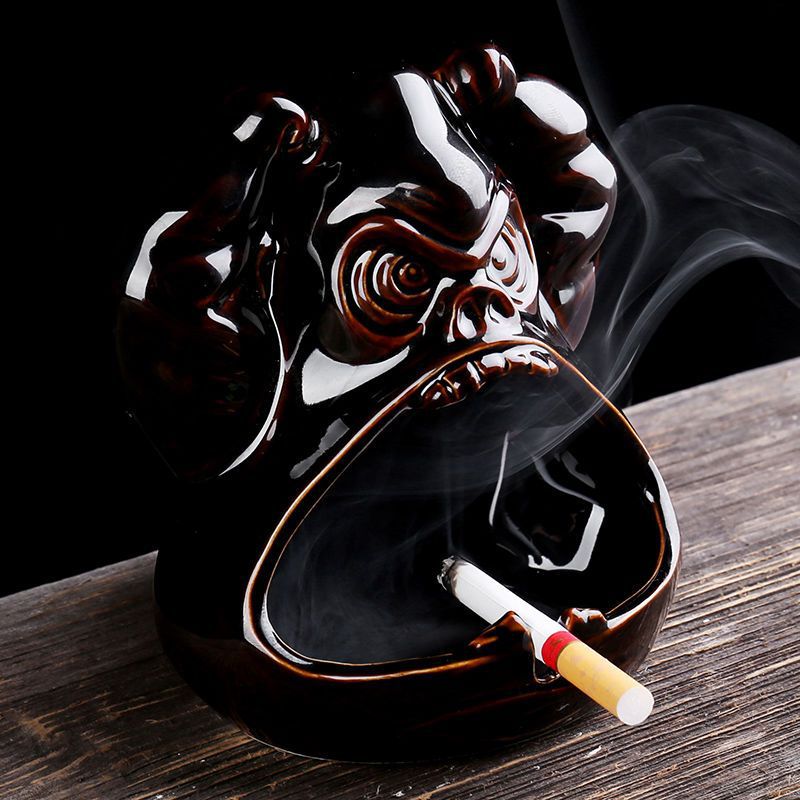 (2개) 침실 침실 거실 재떨이 창조적 인 세라믹 대형 재떨이 귀여운 웃긴 자동차 방풍 재 장식품