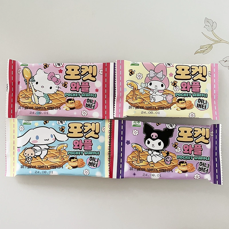 Снеки Xizhou: Вафельные печенья с маслом, импортные из Кореи, серия Sanrio Collaboration, печенье Honey Crisp, импортные снеки