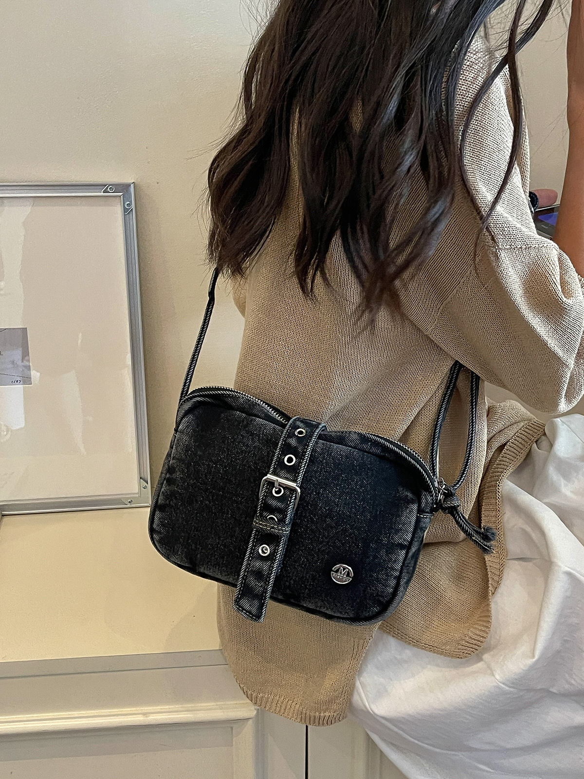 Bolso de denim retro para mujeres 2026 verano nueva moda transfronteriza de hombro mochila de viaje bolso ocio