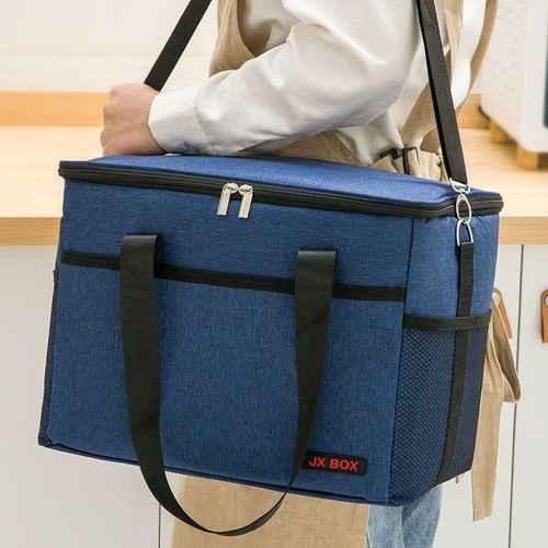 Outdoor takeout insulated bag large capacity hand-held picnic bag aluminum foil thick ice pack waterproof oil-proof insulation box large size