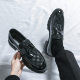 Autumn 2024 Men's Platform Shoes plus size Casual Flip-on Leather Shoes Men's Brock Tassel Low Slip-on Men's Shoes
