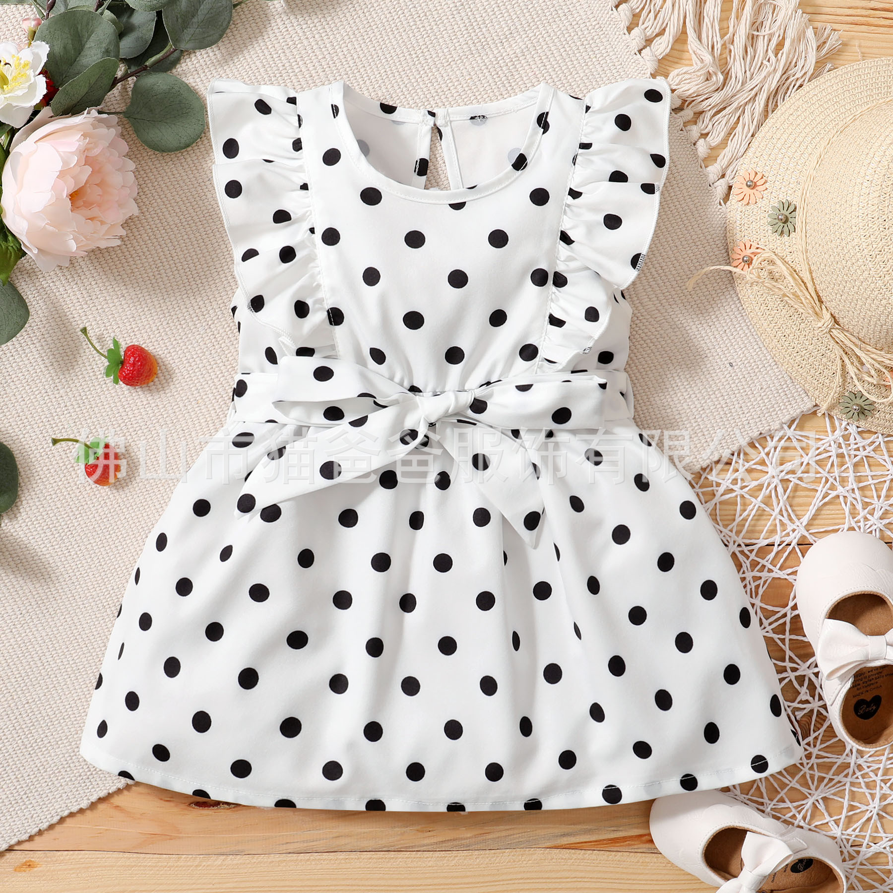 2021ins primavera y verano chicas europeas y americanas volando manga con volantes princesa Linda vestido de una pieza