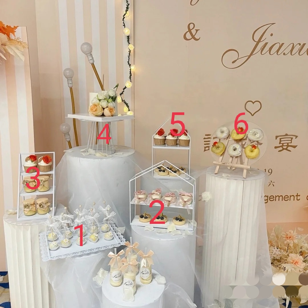 Estilo europeo blanco decoración de la mesa de postre soporte de exhibición de la torta de la boda estante merienda té de la tarde postre bandeja de pastelería