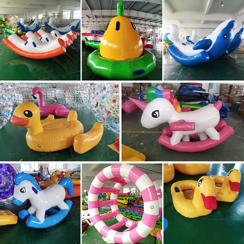 Inflatable Water Floater Toy Water Seesaw Roller Ball Hot Wheels Gyro Trampoline Ocean Ball Pool Toys