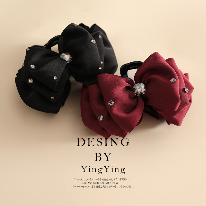 義烏工廠髮飾頭飾鯊魚夾大號抓夾雙面蝴蝶結髮抓韓國飾品批發