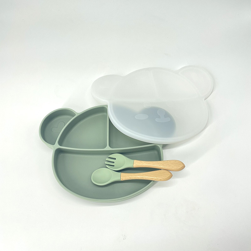 HCD-015 (미키 접시 + 먼지 덮개 + 나무 포크 스푼) 카키