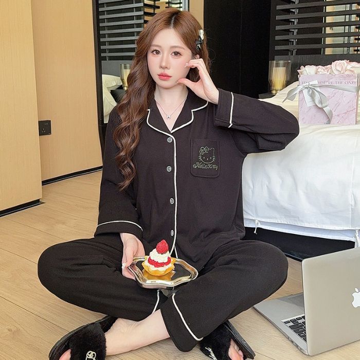 德绒睡衣女秋冬季加厚娃娃领长袖套装甜美公主风保暖家居服可外穿|undefined