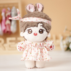 Cotton doll clothes, ruffled-strap dress, plush toy doll, 20 cm, celebrity doll, chubby body doll outfit