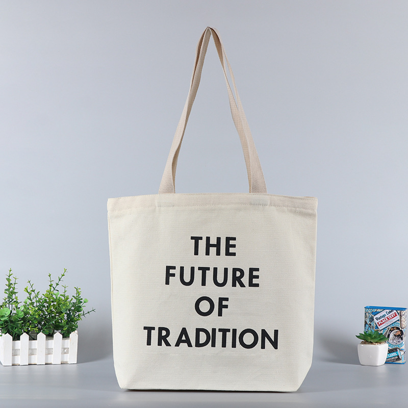 厂家直供简约拉链学生单肩手提帆布袋定做彩印服装购物棉布袋定制