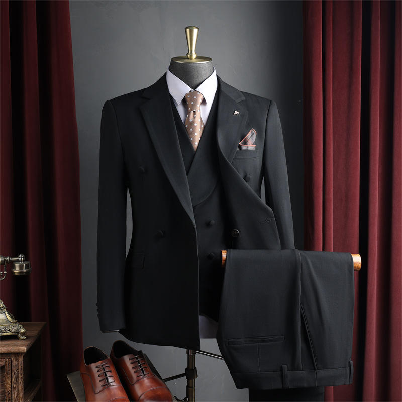 Hochwertiger Herren-Doppelreiher-Anzug mit Stretchanteil – Blazer und Hose für Hochzeiten, Feiern und Business Casual_voghion.com