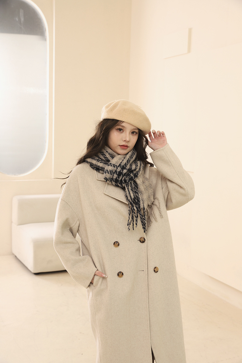 Version coréenne de l'écharpe Qianniao pour femme, polyvalente en hiver, châle à carreaux épais, écharpe haute, cadeau d'anniversaire pour_voghion.com