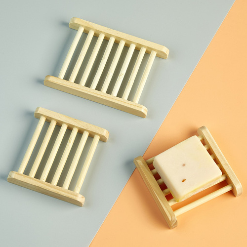 Creative soap box with printable LOGO bathroom storage rack drain soap holder for home hotel hollow wooden soap rack