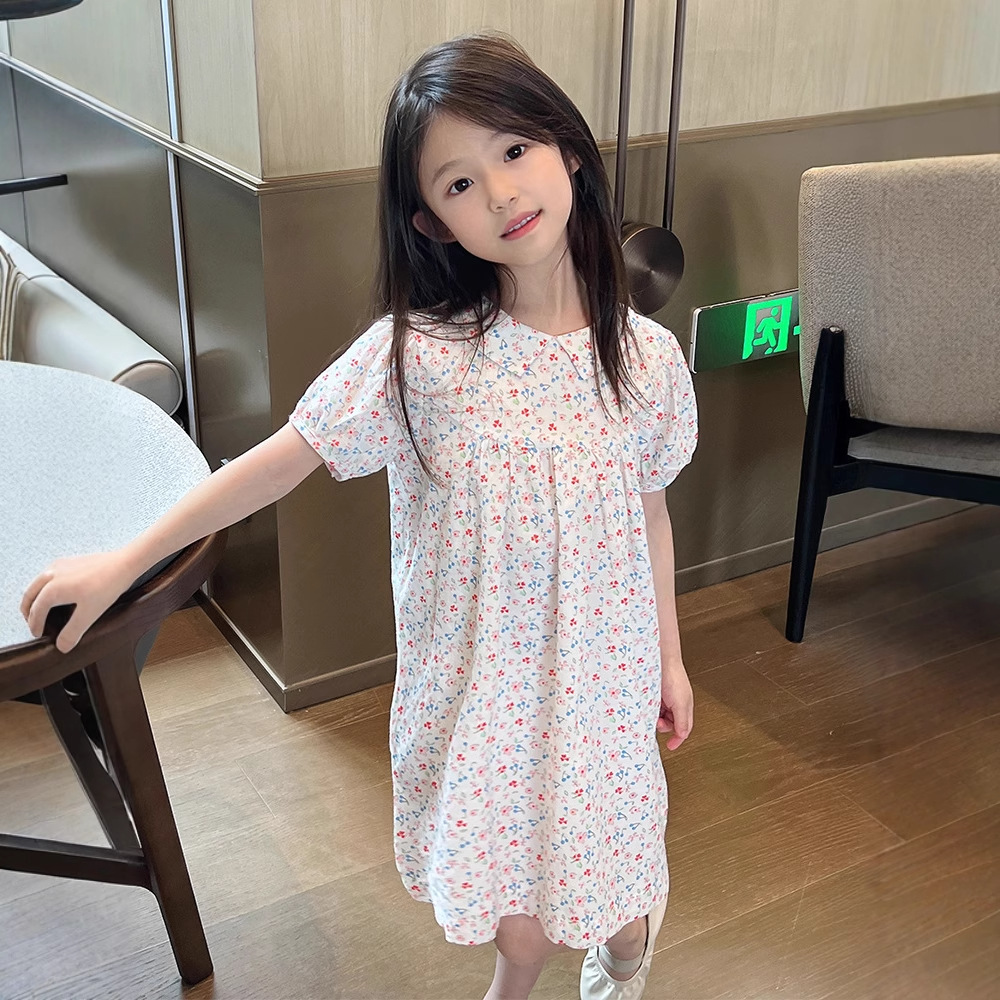 Children's Clothing 2025 New Kidsren's Skirt Summer Baby Girl Summer Dress 1-5 Years Old Doll Style Girl Dress Fashionable