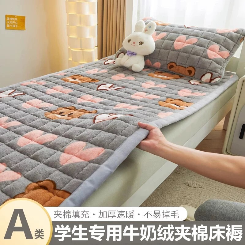 Winter Class a Student Dormitory Single Milk Velvet Mattress Soft Cushion Tatami Bed Cover Plush Foldableing Nap Mattress 2
