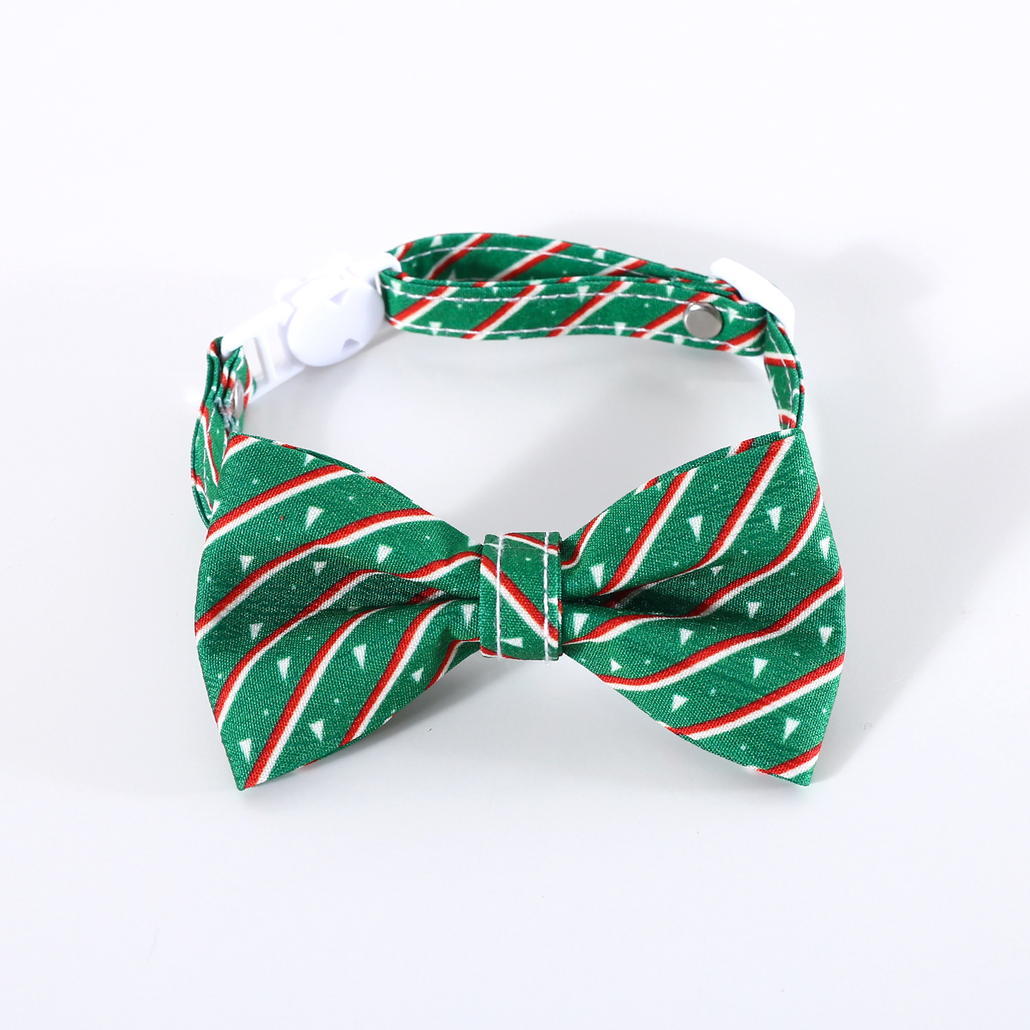2023 mascotas navideñas corbata gato perro anti-asfixia hebilla ajustable rayas arco doble collar