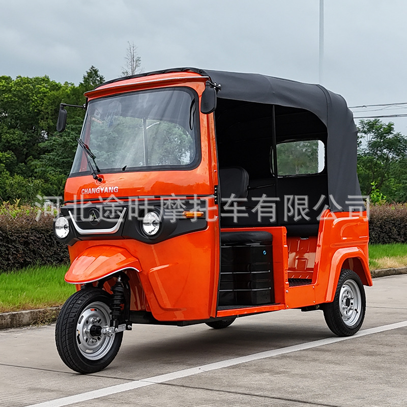 Nuevo tuk tuk de combustible transfronterizo africano eléctrico de tres ruedas turístico tripulado de petróleo y electricidad de la misma motocicleta de tres ruedas