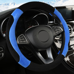 XF690 Ultra-Soft Short Fleece All-Season Car Steering Wheel Cover Winter Warm Grip Cover White Inner Ring Odorless and Eco-Friendly